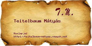 Teitelbaum Mátyás névjegykártya